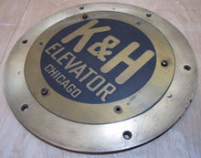 Load image into Gallery viewer, K&amp;H ELEVATOR CHICAGO Antique Brass Plaque Sign Building Architectural Hardware
