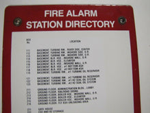 Load image into Gallery viewer, Old FIRE ALARM CROMBY STATION DIRECTORY Porcelain Sign Industrial Safety Ad
