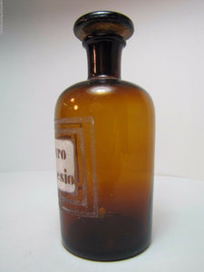 Antique Cloruro Magnesio Apothecary Bottle old brown glass drug store medicine