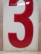 Load image into Gallery viewer, Gas Station Price # 3 Sign original vintage embossed large metal number three gp
