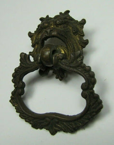 MONSTER BEAST Antique 19c Bronze Pull Ornate Figural Victorian Hardware Element