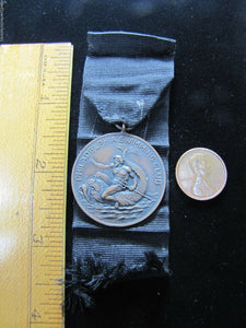 1916 PHILADELPHIA SWIMMING CLUB Medal Medallion Ribbon Ornate Poseidon Dauphin