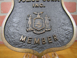 METROPOLITAN POLICE MEMBER Old Bronze Embossed Auto Truck Emblem Badge