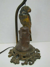 Load image into Gallery viewer, PARROT ON STUMP Antique Cast Iron Decorative Art Lamp htf unique old bird light
