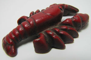 Old Cast Iron Lobster Bottle Opener figural old original deep red paint detailed