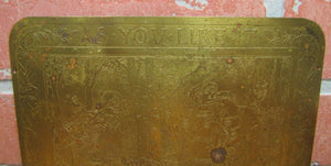 SHAKESPEARE As You Like It Brass Etching c1903 GEORGE RUTLEDGE Act 2nd Scene IV