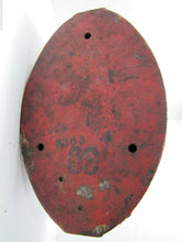 Load image into Gallery viewer, Antique FIRE ALARM Box Patent 1908 Cast Iron oval embossed lettering heavy old
