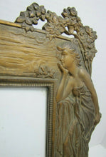 Load image into Gallery viewer, Art Nouveau Lovely Maiden Butterflies Flowers Antique Decorative Arts Frame
