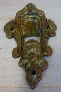 Antique Bronze LIONS HEAD Decorative Art Figural Architectural Hardware Element