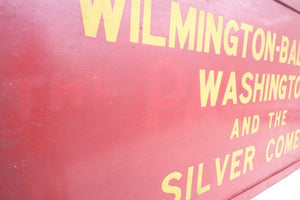 Old WILMINGTON BALTIMORE WASHINGTON & SILVER COMET Train RR Station Sign 2x