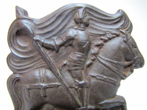 Orig 1920s JOAN of ARC Cast Iron Bookend rare SNEAD & Co JERSEY CITY NJ