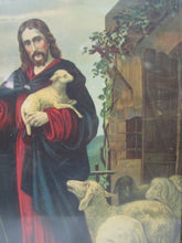 Load image into Gallery viewer, Antique Framed Print &#39;The Good Shepherd&#39; old litho gold detailed frame artwork
