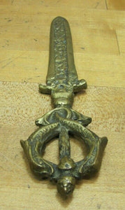 Serpents Monsters Beasts Old Bronze Letter Opener Decorative Arts Desk Tool