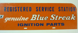 STANDARD BLUE STREAK Ignition Parts Display Sign REGISTERED SERVICE STATION Ad