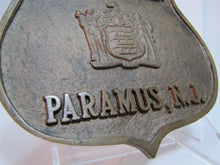 Load image into Gallery viewer, COUNCILMAN PARAMUS NJ Old Brass Plaque Embossed Badge Sign Ad New Jersey
