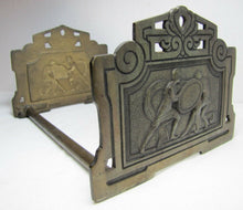 Load image into Gallery viewer, GLADIATORS WARRIORS FIGHTING Antique Cast Iron Expandable Book Ends Rack
