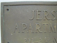 Load image into Gallery viewer, Old JERSEY APARTMENTS Brass Building Plaque Sign ASBURY PARK NJ Shore Embossed
