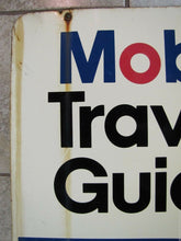 Load image into Gallery viewer, Original MOBIL TRAVEL GUIDE Sign &#39;Quality Rated&#39; 2x side gas station advertising
