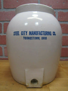 Old STEEL CITY Co YOUNGSTOWN OHIO Stoneware Pottery Water Jug Decanter Crock