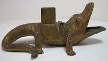 Load image into Gallery viewer, ALLIGATOR ST PETERSBURG Old Fla Souvenir Ash Tray Cigar Rest Matchbook Holder
