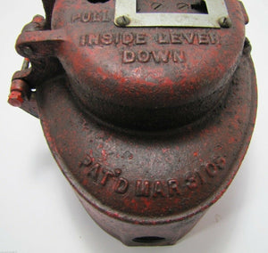 Antique FIRE ALARM Box Patent 1908 Cast Iron oval embossed lettering heavy old