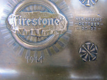 Load image into Gallery viewer, Antique Bronze 1914 Firestone National Fire Chiefs Convention Tray New Orleans
