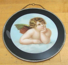 Load image into Gallery viewer, Antique Cherub in Clouds Decorative Arts Reverse Under Glass Design Top Chain
