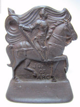 Load image into Gallery viewer, Orig 1920s JOAN of ARC Cast Iron Bookend rare SNEAD &amp; Co JERSEY CITY NJ
