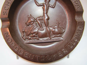 Orig 1930s Schnelldampfer Europa Norddeutscher LLoyd Ship Co Adv Tenacit Tray