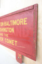 Load image into Gallery viewer, Old WILMINGTON BALTIMORE WASHINGTON &amp; SILVER COMET Train RR Station Sign 2x
