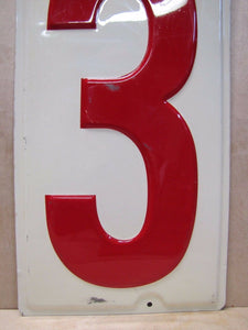 Orig Gas Station 3 Sign number price embossed metal gas oil auto advertising