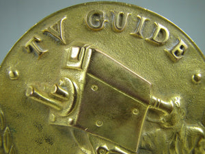 TV GUIDE GOLD MEDAL AWARD Original 1950s Medallion High Relief Ornate Rare