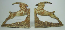 Load image into Gallery viewer, ART DECO ANTELOPE Bookends LITTCO FDRY Ornate Cast Iron Decorative Art Statues
