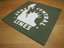 Load image into Gallery viewer, JERSEY CENTRAL LINES Sign Railroad Train Advertising Wood Board Vintage RR Ad
