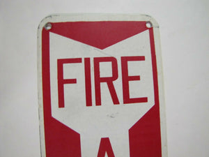 Old Fire Alarm Box Sign metal pointing arrow downward emergency rescue adv
