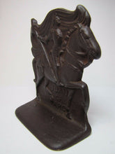 Load image into Gallery viewer, Orig 1920s JOAN of ARC Cast Iron Bookend rare SNEAD &amp; Co JERSEY CITY NJ
