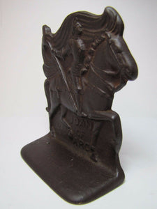 Orig 1920s JOAN of ARC Cast Iron Bookend rare SNEAD & Co JERSEY CITY NJ