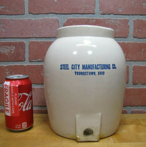 Old STEEL CITY Co YOUNGSTOWN OHIO Stoneware Pottery Water Jug Decanter Crock