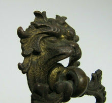 Load image into Gallery viewer, MONSTER BEAST Antique 19c Bronze Pull Ornate Figural Victorian Hardware Element
