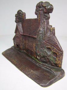 Antique Cast Iron Figural House Doorstop Ancestral Home of George Washington