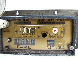 Old Rockwell Mfg Co TAXI CAB METER Fare Box Ohmer Corp Dayton Ohio