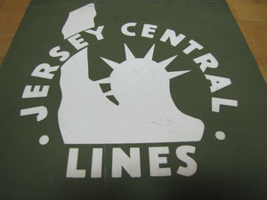 JERSEY CENTRAL LINES Sign Railroad Train Advertising Wood Board Vintage RR Ad