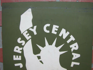 JERSEY CENTRAL LINES Sign Railroad Train Advertising Wood Board Vintage RR Ad