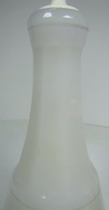 WATER Antique Bottle Barber Apothecary Opalescent White Glass w Milk Glass Top