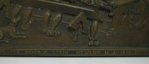 1930s DEHLS & STEIN NEWARK NJ Bar Pub Tavern Scene Bronze Plaque Sign Ornate