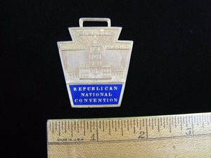 REPUBLICAN NATIONAL CONVENTION Old Medallion Fob RNC PEACE PROGRESS PROSPERITY