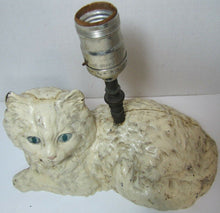 Load image into Gallery viewer, Antique Hubley Cast Iron Cat Doorstop Lamp old original lying kitty kat ornate
