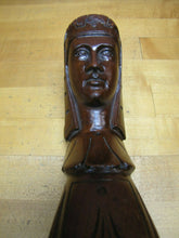 Load image into Gallery viewer, Antique Decorative Arts Wooden Face Head Architectural Salvage Hardware Element
