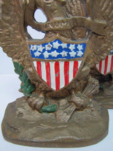 Load image into Gallery viewer, E PLURIBUS UNUM Old Cast Iron EAGLE Bookends Figural Decorative Art Statues
