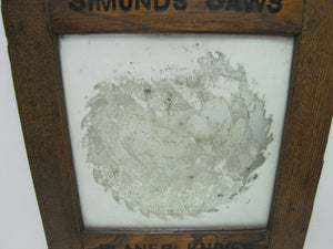 SIMONDS SAWS ARE THE BEST Antique Reverse Glass Mirror Sign FITCHBURG MASS USA